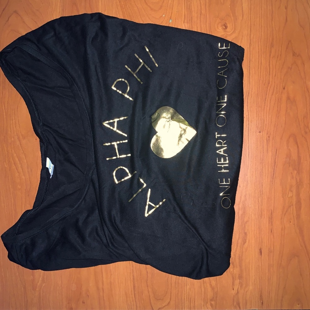 Alpha phi off the shoulder t shirt